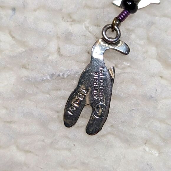 Vintage "Far-fetched" Sterling Silver Kitty Cat Dangle Earrings - Picture 7 of 8